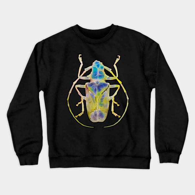 Green Jade Gemstone Beetle Crewneck Sweatshirt by crunchysqueak